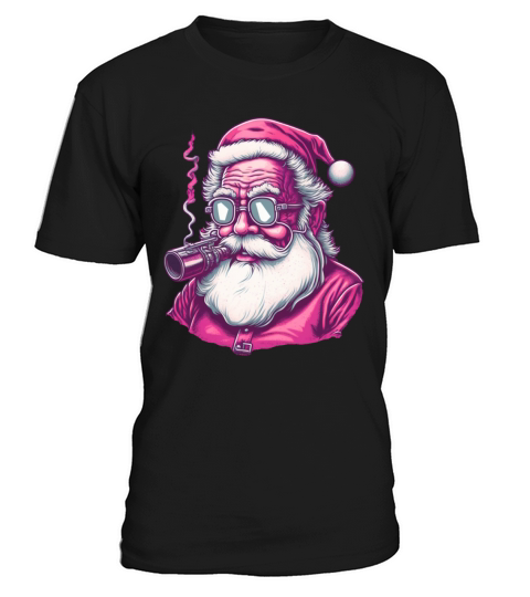 Merry Christmas Retro Vintage Pink Santa Claus T-Shirt Unisex
