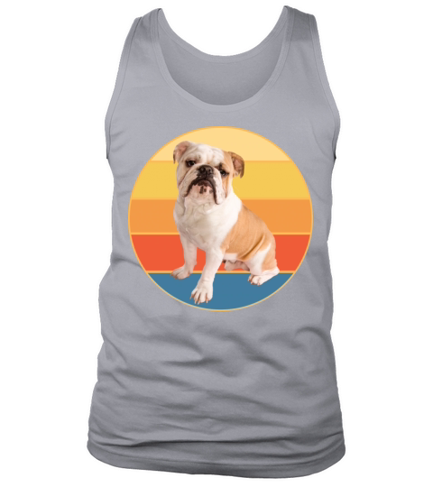 Bulldog Dog Breed Vintage Retro Sunset Tank Top Unisex