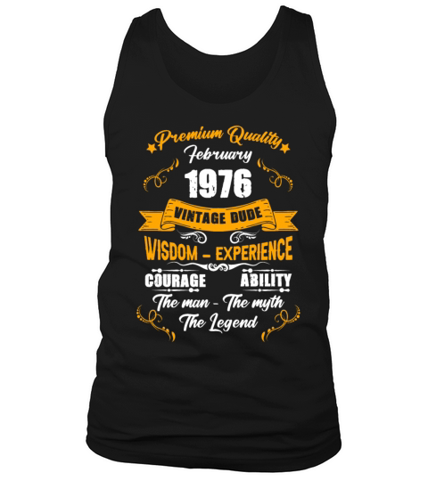 February 1976 Vintage Birthday Present Tank Top Unisex