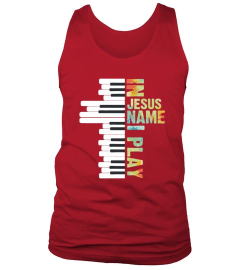 In Jesus Name I Play Piano Christian Music Vintage Tank Top Unisex