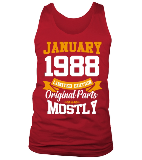 January 1988 Limited Edition Birthday Present Tank Top Unisex