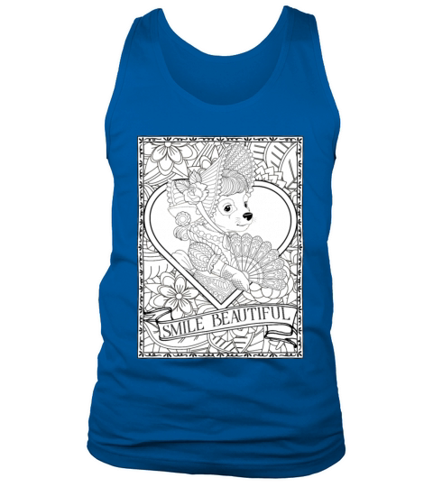 Smile Beautiful Cute Dog Vintage Fantasy Animal Tank Top Unisex