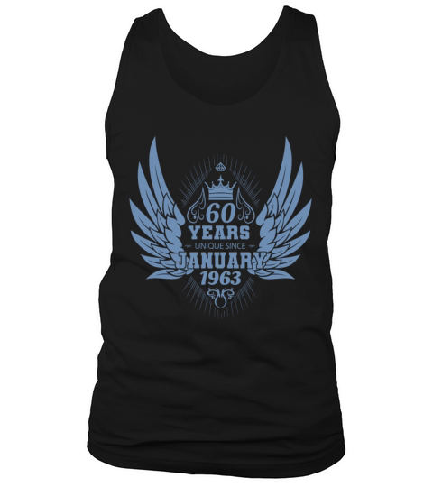 Vintage 1963 Birthday January Angel Wings Tank Top Unisex