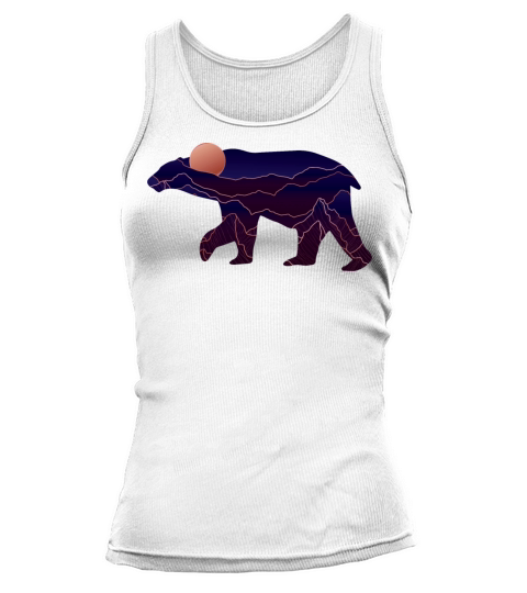Bear With Abstract Mountain Tank top Woman