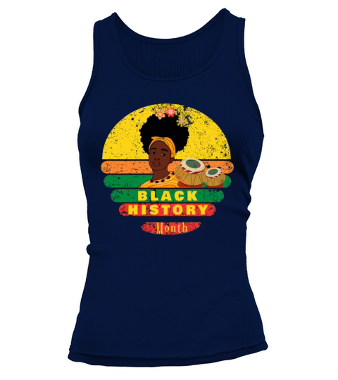 Black History month retro vintage afro hair woman Tank top Woman