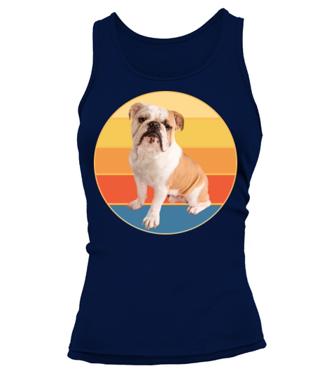 Bulldog Dog Breed Vintage Retro Sunset Tank top Woman