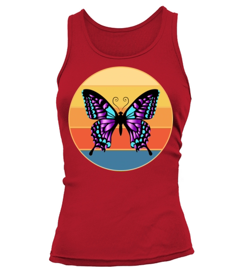 Cute Butterfly Retro Sunset Vintage Animal Insect Tank top Woman
