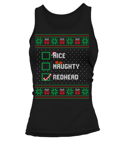 Nice Naughty Redhead Funny Christmas List Santa Tank top Woman