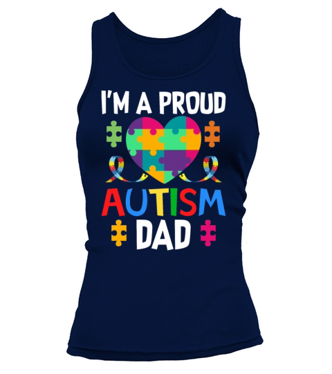 Proud Dad Autism Awareness Family Matching Tank top Woman