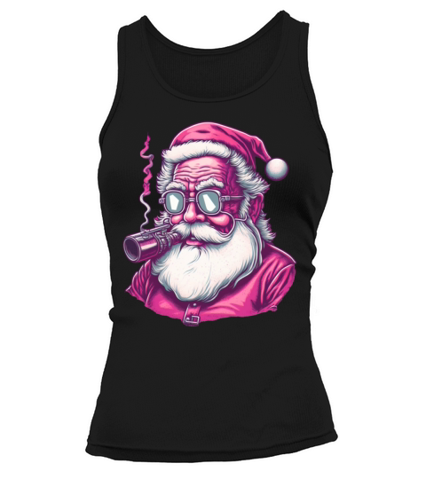 Merry Christmas Retro Vintage Pink Santa Claus Tank top Woman