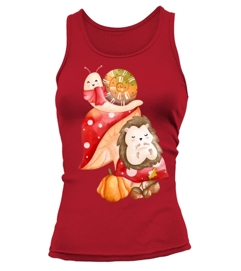 sleeping hedgehog and snail friend watercolor Tank top Woman