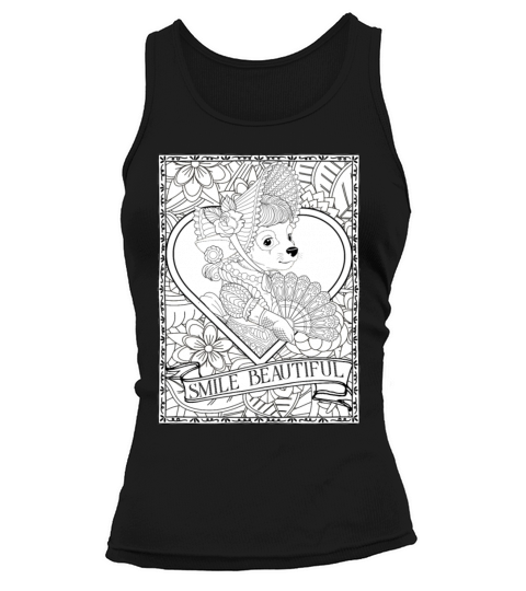 Smile Beautiful Cute Dog Vintage Fantasy Animal Tank top Woman