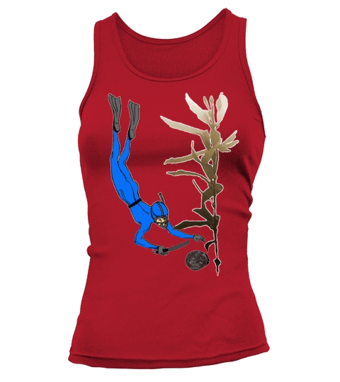 Vintage Freediving Abalone Diver with Kelp Tank top Woman