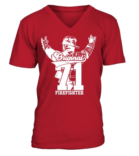50th BIRTHDAY FIREFIGHTER ORIGINAL 1971 V-Neck T-shirt