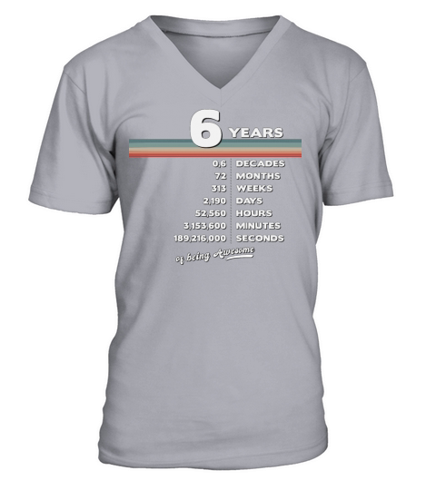 6th Birthday Vintage 6 Years Old Retro 72 Months V-Neck T-shirt