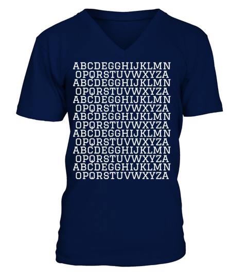 Alphabets V-Neck T-shirt