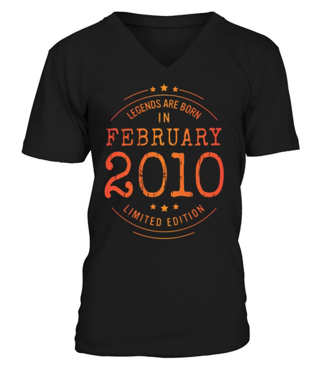 Birthday February 2010 Limited Edition Vintage V-Neck T-shirt