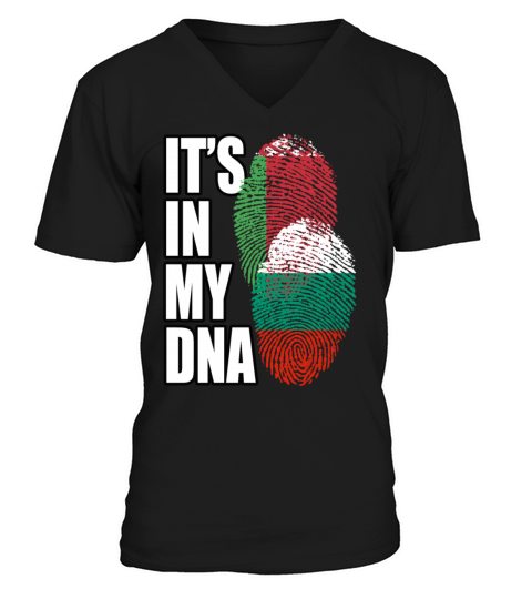 Bulgarian And Belarusian Mix Heritage DNA Flag V-Neck T-shirt