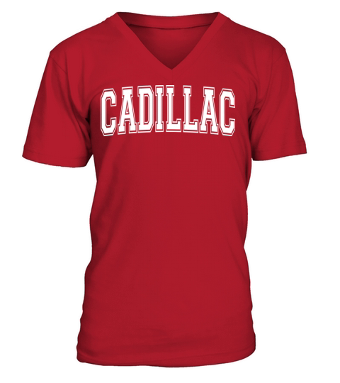 Cadillac Mi Michigan Usa Vintage Sports Varsity St V-Neck T-shirt