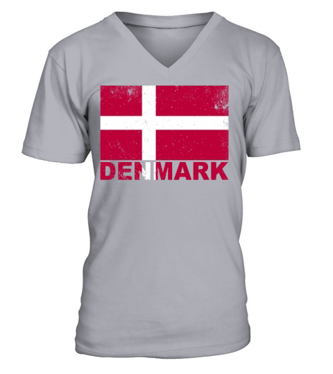 Denmark Flag Vintage Danish Nationality Origin Tra V-Neck T-shirt