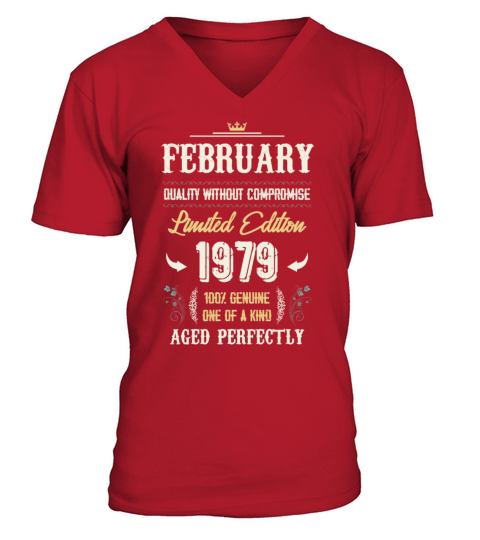 February 1979 Vintage Birthday Present V-Neck T-shirt