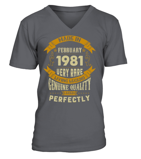 February 1981 Vintage Birthday Present V-Neck T-shirt