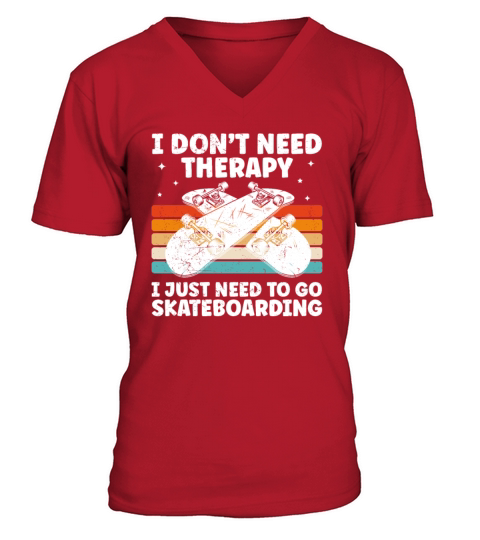 Funny Skateboarding Design For Skateboarder Cool V-Neck T-shirt