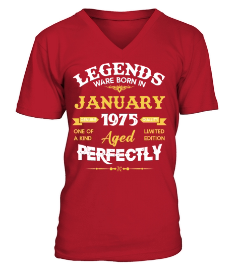 January 1975 Vintage Birthday Present V-Neck T-shirt