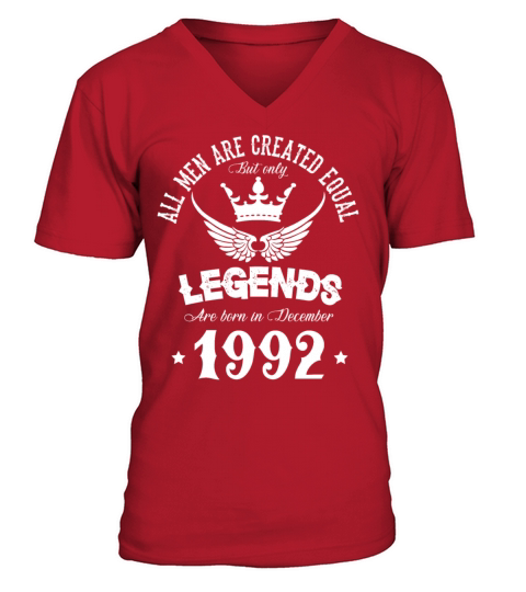 Legends Were Born In December 1992 Birthday V-Neck T-shirt