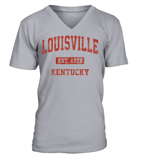 Louisville Kentucky Ky Vintage Athletic Sports Des V-Neck T-shirt