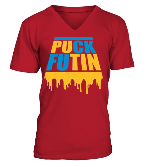 puck futin logo design V-Neck T-shirt