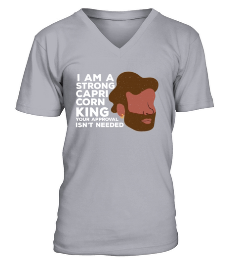 Strong Black Capricorn King Zodiac Star Sign Astro V-Neck T-shirt