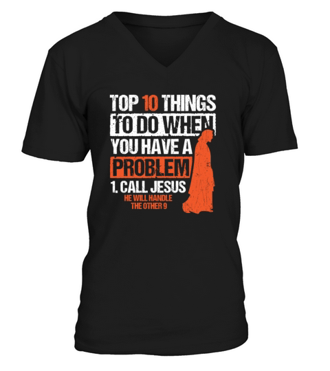 Top 10 Things Call Jesus Bible Christian V-Neck T-shirt