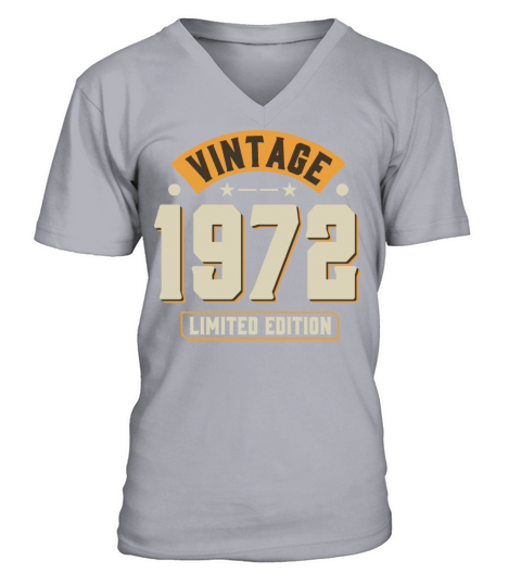 Vintage 1972 50th Birthday Fiftieth Gift V-Neck T-shirt