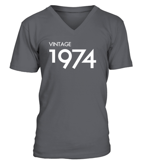 Vintage 1974 47 Years Old 47th Birthday Gift V-Neck T-shirt