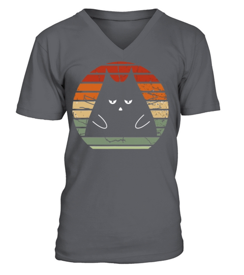 Vintage Black Cat Lover Distressed Retro Style V-Neck T-shirt