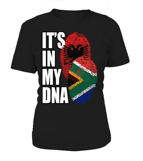 Albanian And South African Mix Heritage DNA Flag Women's T-Shirt