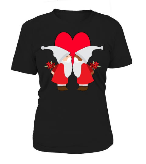 BiRacial Couple Gay Pride Gnome Valentines Day Women's T-Shirt