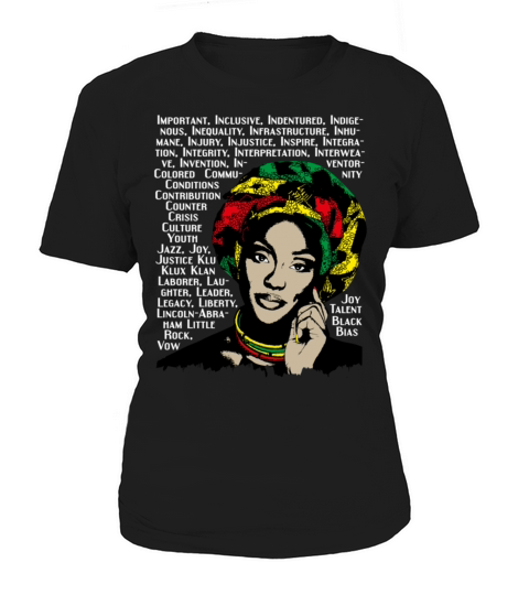 Black history month african women words design268 Women's T-Shirt