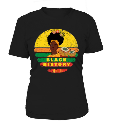 Black History month retro vintage afro hair woman Women's T-Shirt