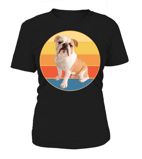 Bulldog Dog Breed Vintage Retro Sunset Women's T-Shirt