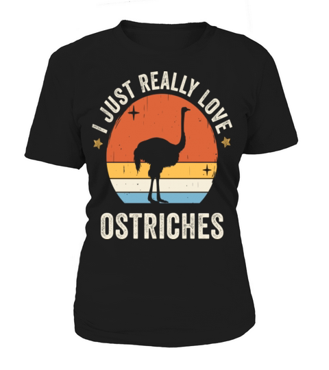 I Just Really Love Ostriches Retro Vintage Sunset Women's T-Shirt