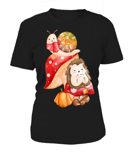 sleeping hedgehog and snail friend watercolor Women's T-Shirt