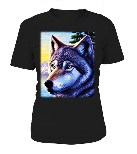 Wolf artwork design predator face imprint Women's T-Shirt