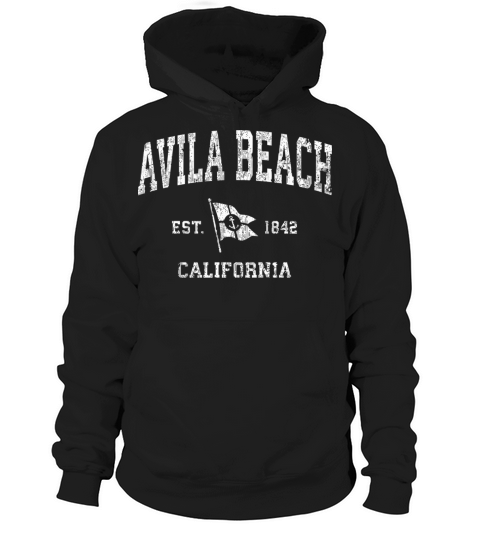 Avila Beach Ca Vintage Nautical Boat Anchor Flag S Hoodie Unisex