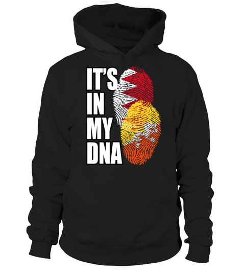 Bhutanese And Bahraini Mix Heritage DNA Flag Hoodie Unisex