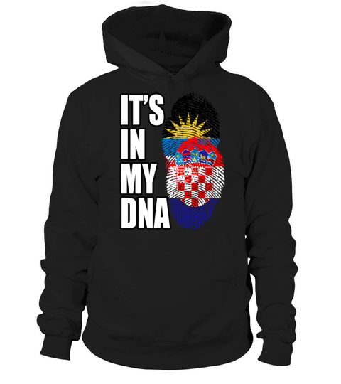 Croatian And Antiguan Mix Heritage DNA Flag Hoodie Unisex