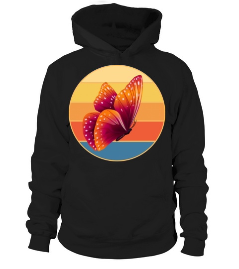 Cute Butterfly Retro Sunset Vintage Animal Insect Hoodie Unisex