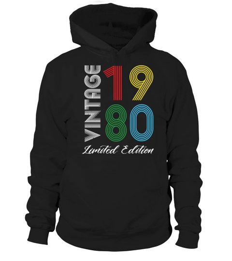 Vintage 1980 Vintage Birthday Retro Vintage Hoodie Unisex