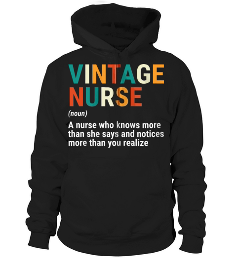 Vintage Nurse Definition Funny Retro Vintage Nursi Hoodie Unisex